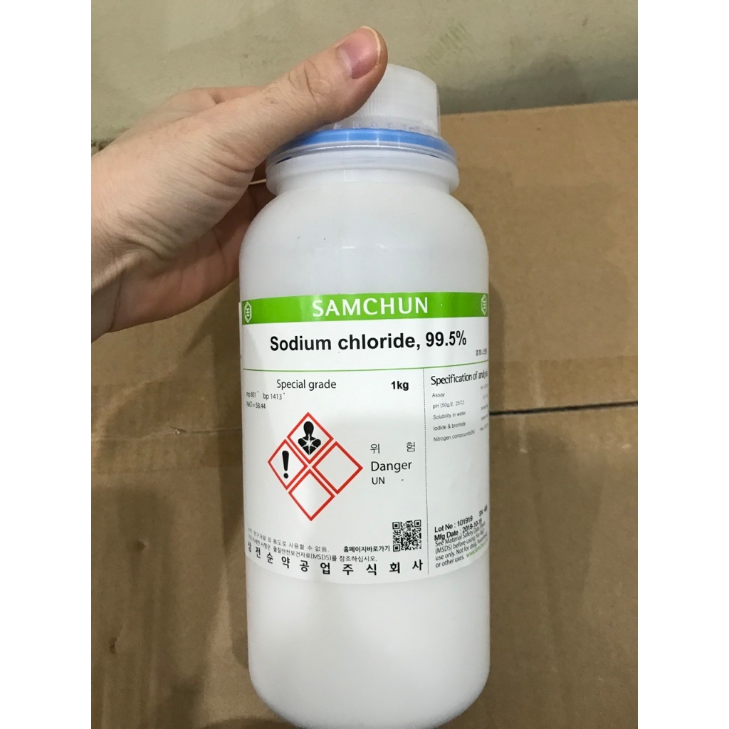 SODIUM CHLORIDE NACL 99,5 % SAMCHUN HÀN QUỐC lọ 1kg HCPTN