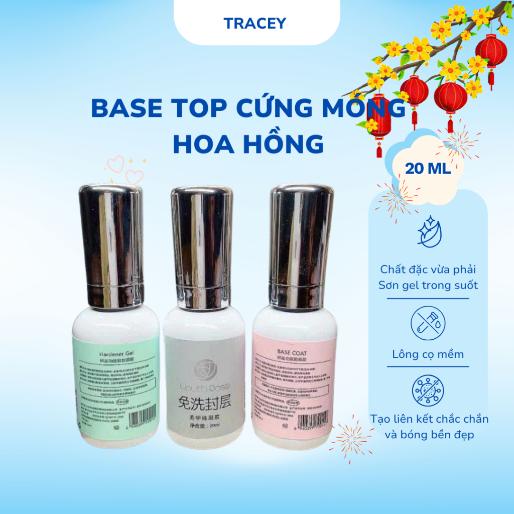 Youth Rose Base Top Cứng Móng Hoa Hồng Youth Rose chính hãng mẫu mới 20ml