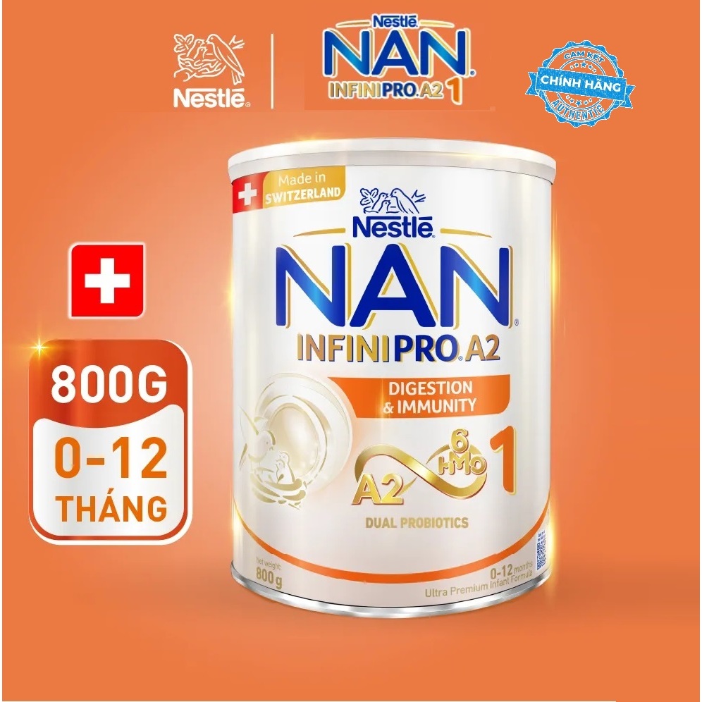 Sữa Nan INFINIPRO A2 6HMO Số 1 Nhập Khẩu Thụy Sĩ 800g (Lô Mới)