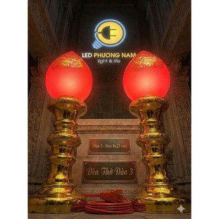 Đèn Thờ Trái Đào CANA (Tiểu Trung Đại) (Phú Quý) - Nhựa ABS - Dây Điện Dài 1m