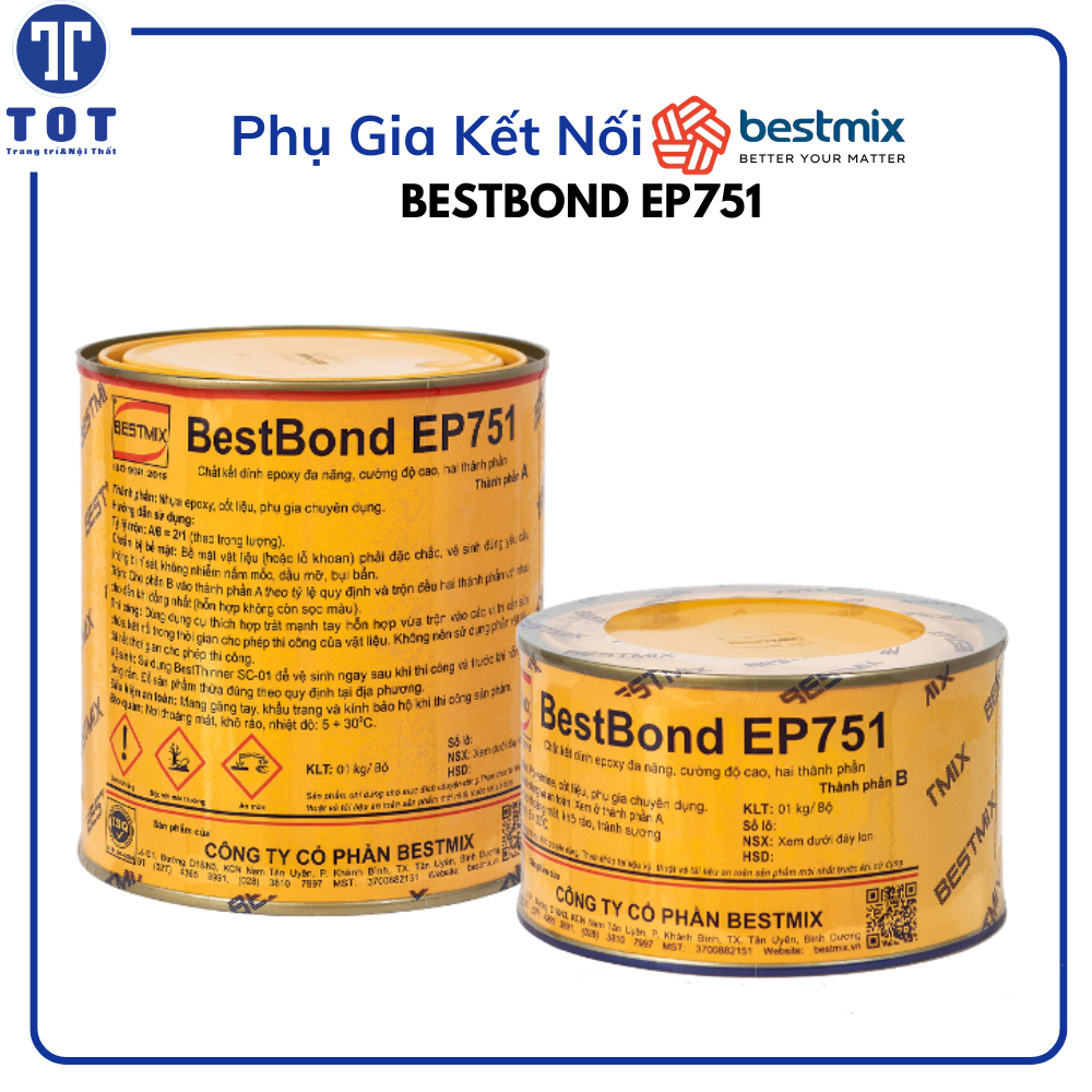 Chất Kết Dính Epoxy  BESTMIX BESTBOND EP751 - Đa Năng, Cường Độ Cao, Hai Thành Phần