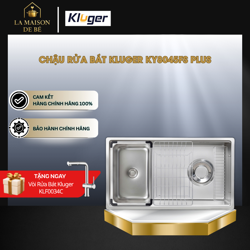 Chậu Rửa Bát Kluger KY8045FS – S80 Basic/ Plus Inox 304 – Thiết Kế Phong Cách Nhật Sang Trọng – LMS