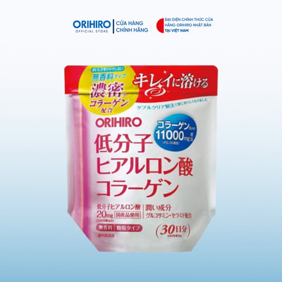 Bột Collagen Hyaluronic Acid Làm Đẹp Da Orihiro 11000mg 180g/túi