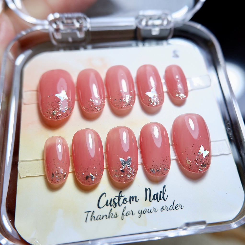 L009 - NAIL BOX THIẾT KẾ TÔNG HỒNG NUDE ( hình ảnh sản phẩm shop tự chụp)