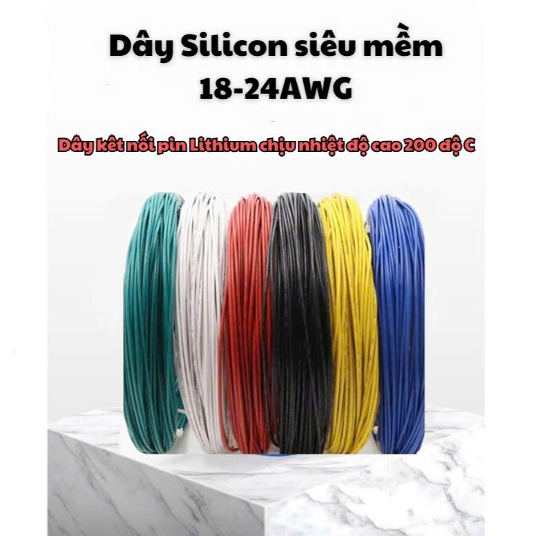 Mét Dây AWG siêu mềm, chịu nhiệt độ cao, dòng điện lớn 24AWG