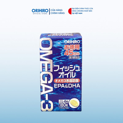Viên uống dầu cá Omega-3 hỗ trợ tim mạch Orihiro 180 viên
