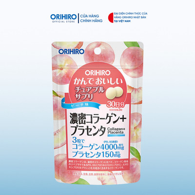 Viên nhai Collagen + Placenta Orihiro túi 90 Viên