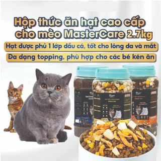 [Tặng Dầu cá 100ml] Combo 2 hủ Hạt Cho Mèo 2.7kg MasterCare - Thức Ăn Mix Thịt Gà Trứng Gan Tôm Khô