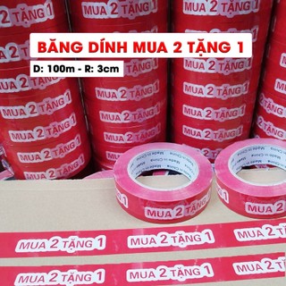 Combo 2 Cuộn Băng Keo In Chữ Khuyến Mãi Tặng Kèm, Mua 2 Tặng 1, Bản To Siêu Dính - Lỗi 1 Đổi 1