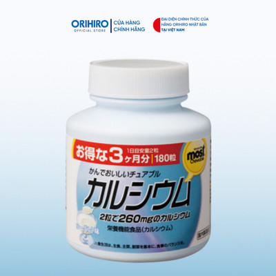Viên nhai bổ sung Canxi vị sữa chua MOST Orihiro 180 viên