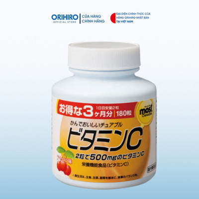 Viên nhai bổ sung Vitamin C Orihiro Most Chewable 180 viên