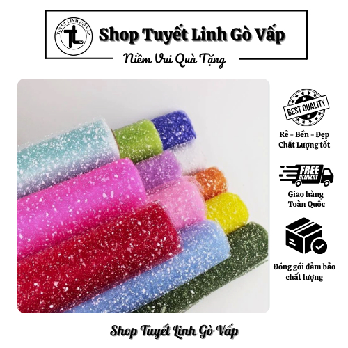 01 Cuộn lưới tuyết gói hoa – Lưới tuyết trang trí quà, tháp oản tài lộc, phụ kiện làm hoa Tết