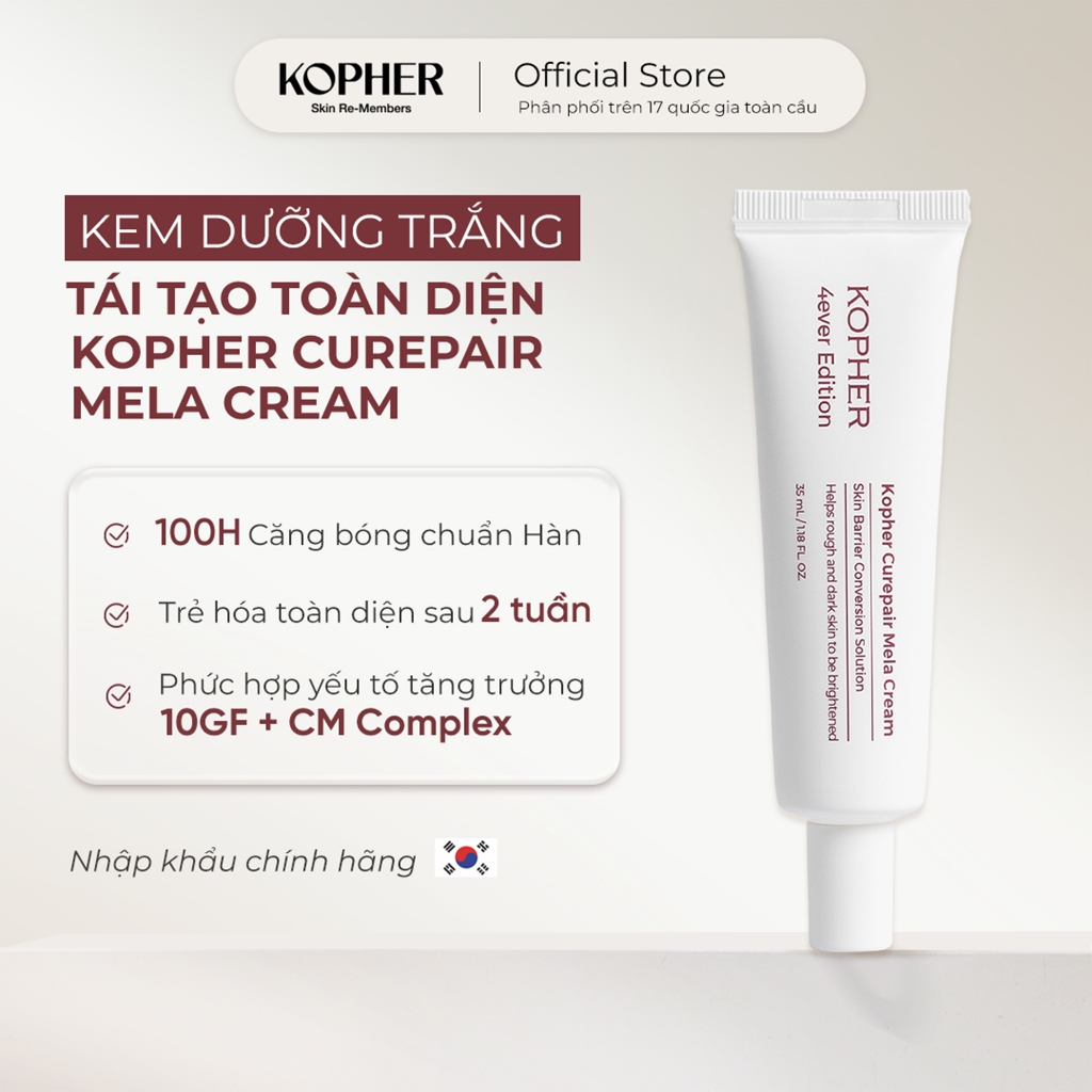 Kem Dưỡng Kopher Curepair Mela Cream 35ml Làm Sáng Da Mờ Thâm Nám Trẻ Hóa Toàn Diện Căng Bóng - 0131