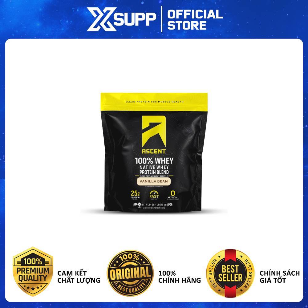 Ascent 100% Native Whey Vanilla Bổ Sung Protein