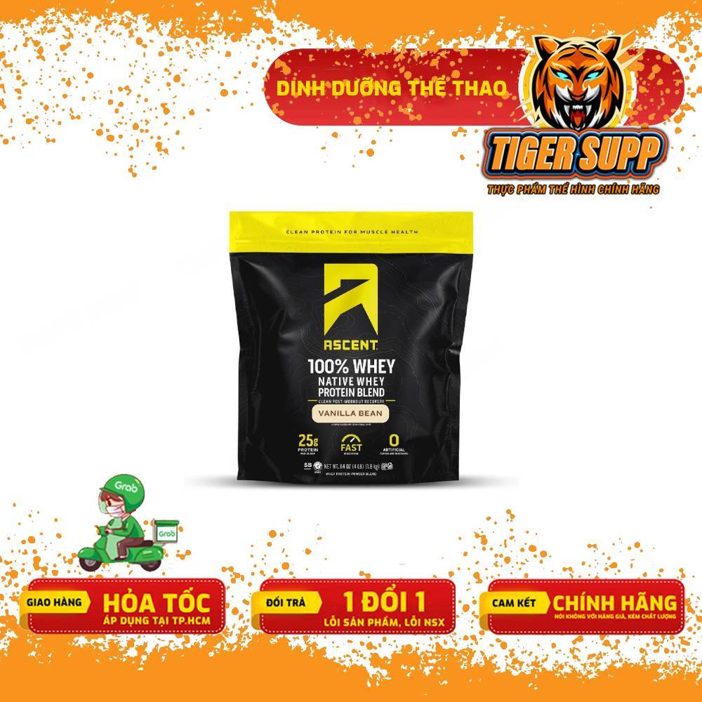 Ascent 100% Native Whey Protein Vanilla Cho Người Tập Luyện