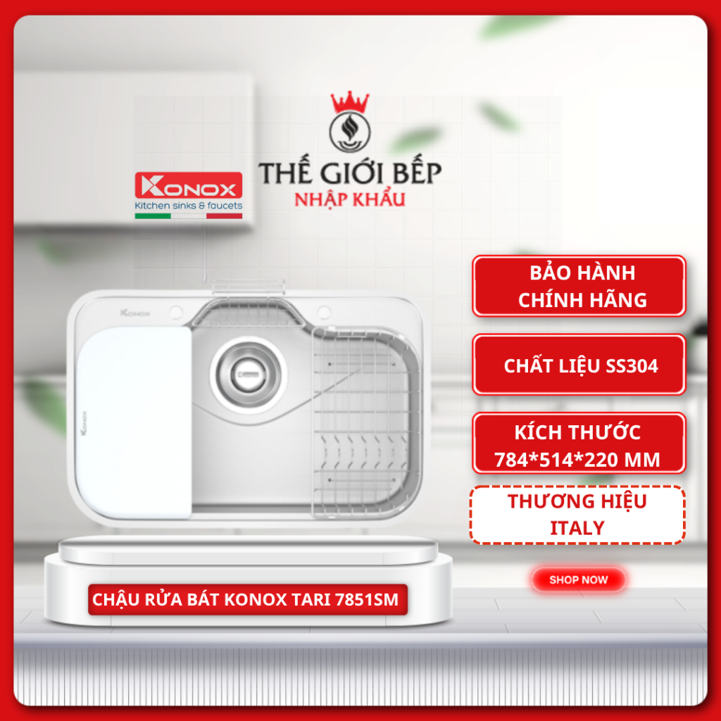 Chậu Rửa Bát Konox Tari 7851SM - Chống Xước, Chống Ồn Cao Cấp