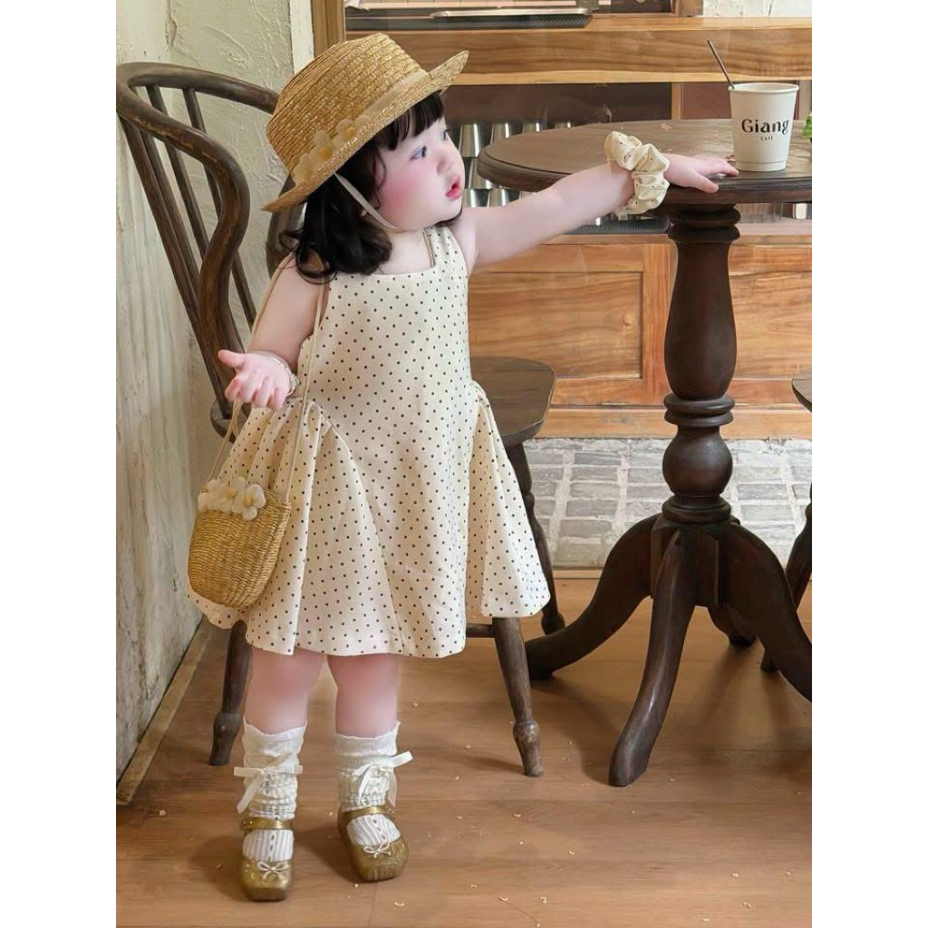 Váy thiết kế chấm bi bé gái 5kg _30kg