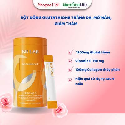 Bột uống BB LAB Glutathione 1200mg và Vitamin C 110mg Làm Trắng Da, Mờ Nám, Giảm Thâm Mụn Hộp /30 Gói