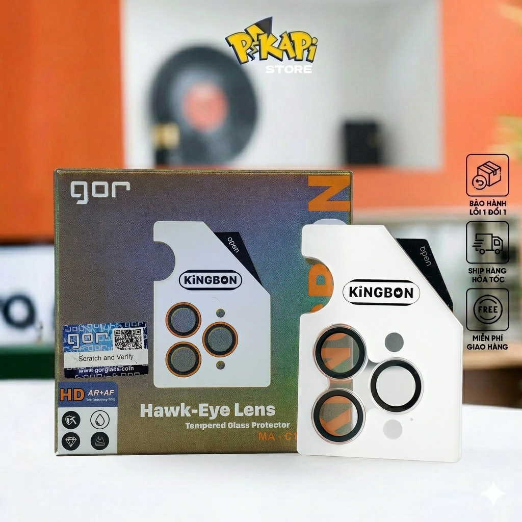Dán bảo vệ Camera iPhone chính hãng GOR : kính cường lực dán camera chống xước, va đập, trong suốt c