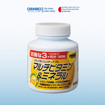 Viên nhai bổ sung Vitamin và khoáng chất Orihiro Most Chewable 180 viên