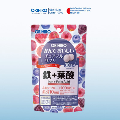 Viên bổ sung Sắt và Folic Acid Orihiro dạng túi 120 viên/túi