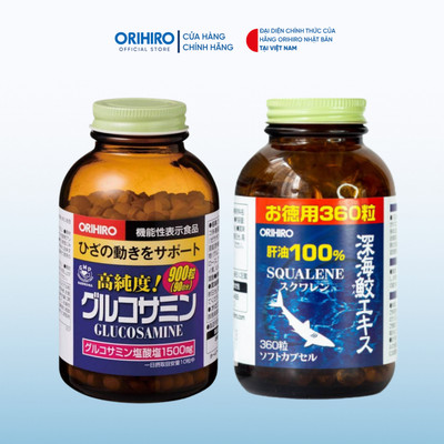 Combo Hỗ trợ xương khớp Orihiro ( Glu 900 + Dầu gan cá 360 )