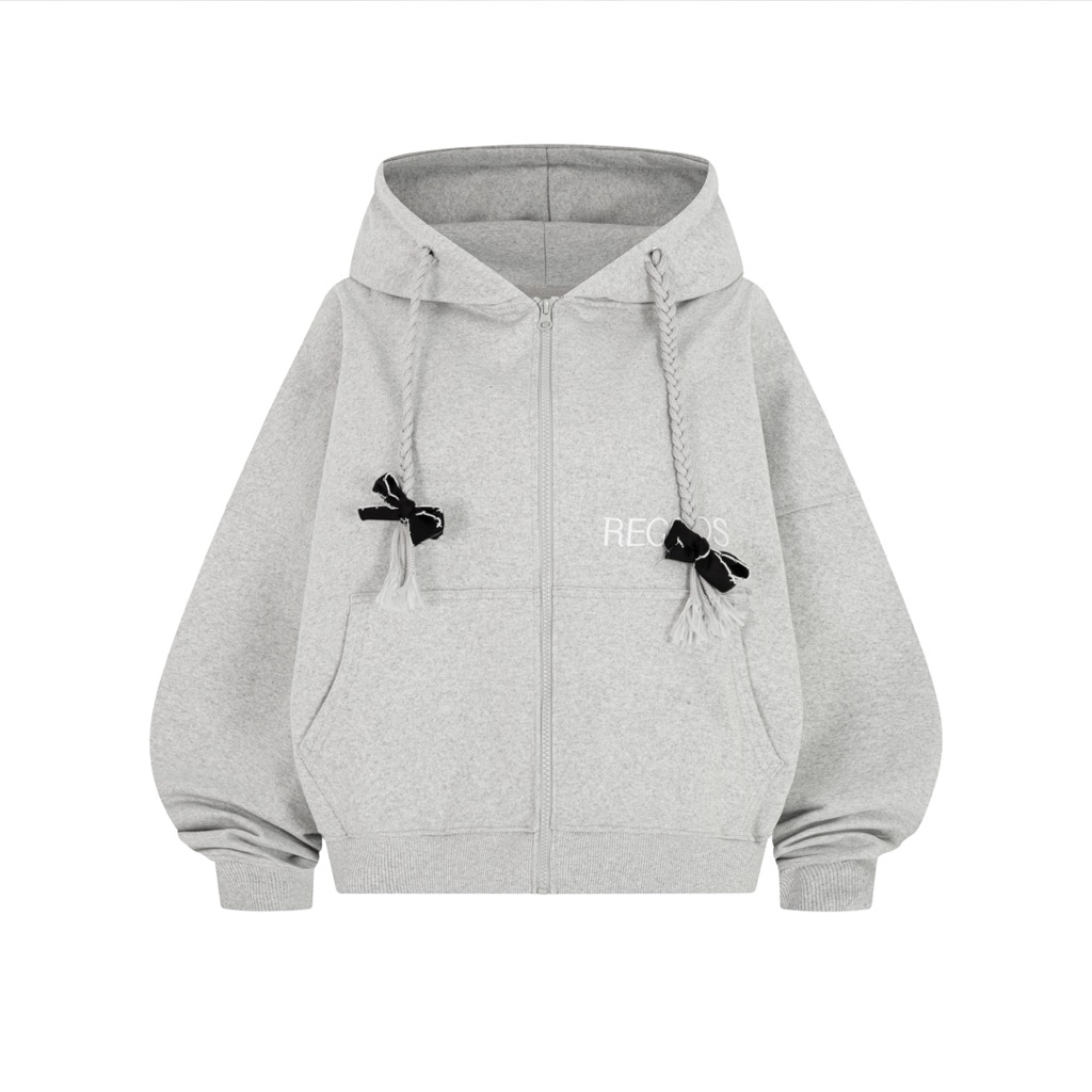 Áo khoác Hoodie zip có nón vải nỉ chân cua dây nón đan Regods - Hoodie zip Ribbon đan dây nón | BigBuy360 - bigbuy360.vn