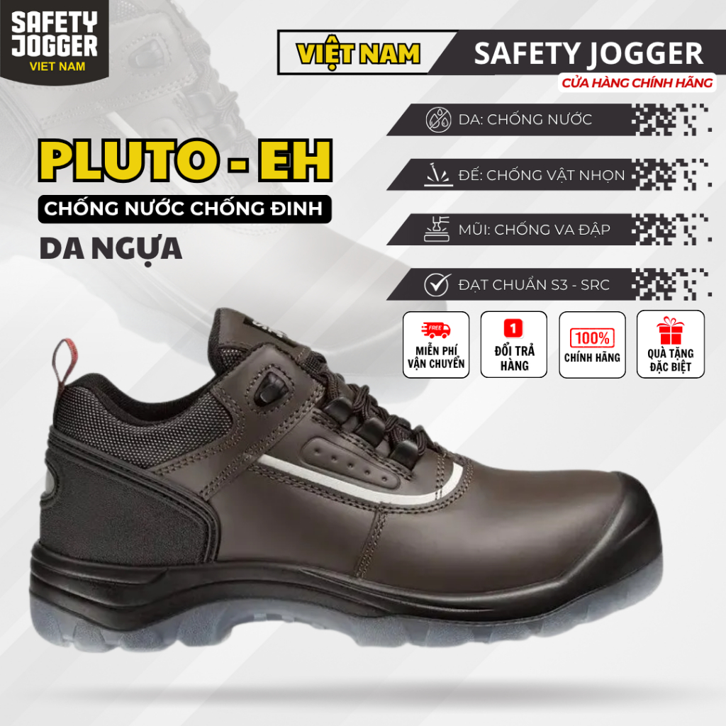 [SAFETY JOGGER] Giày Bảo Hộ Safety Jogger Pluto EH Cách Điện 18Kv Chống Trượt Dầu & Nước Chống Đinh