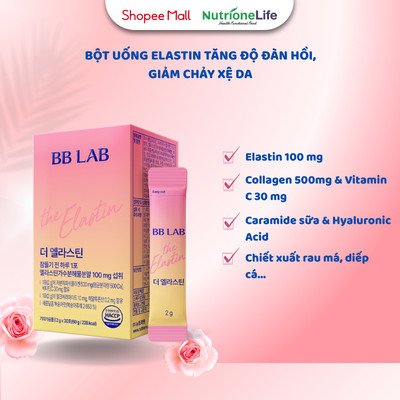 Bột uống BB LAB The Elastin Tăng Độ Đàn Hồi, Giảm Chảy Xệ, Nhăn Nheo,Rạn Da,Nếp Nhăn Khỏe Miệng,Mắt,Trán 2g x 30 Gói