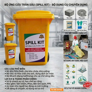 Bộ ứng cứu chống tràn hóa chất Spill Kit, loại 60L/120L, an toàn, hiệu quả dùng cho ứng cứu khẩn cấp