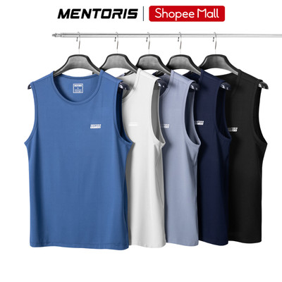 Áo Tanktop Nam MENTORIS Vải Thun Lạnh, Form Suông, Co Giãn Thoáng Mát,Vận Động Thoải Mái MATT25S001