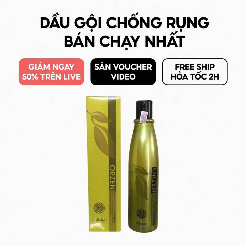 Dầu Gội Orzen Loss Control Obsidian 320ml – Làm Sạch Sâu, Hỗ Trợ Giảm Gãy Rụng & Nuôi Dưỡng Tóc Chắc