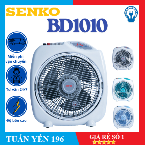 Quạt hộp bàn đảo Senko BD8860 tên mới BD1010 Công Suất 40W (ngã tự động tắt) bảo hành 2 năm