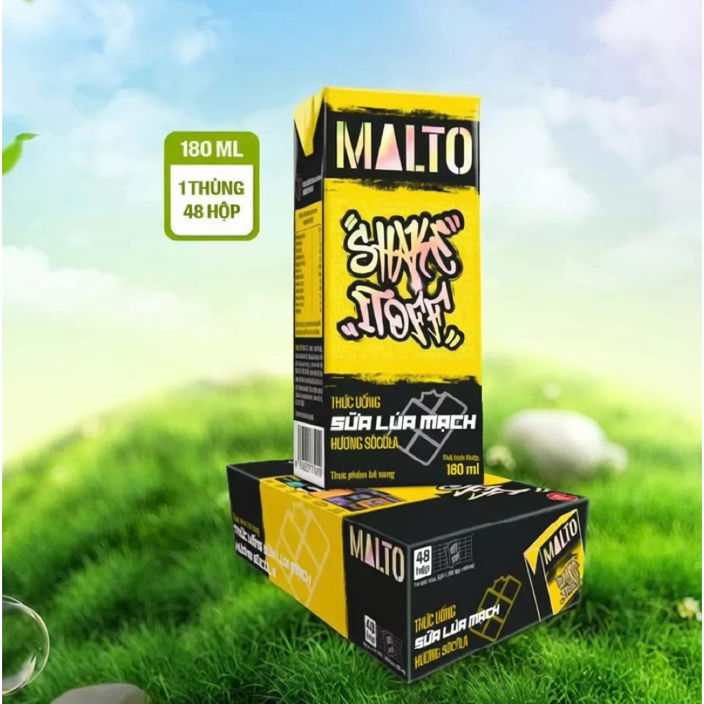 Thùng Sữa lúa mạch MALTO Shake It Off hương sôcôla 48 hộp x 180ml