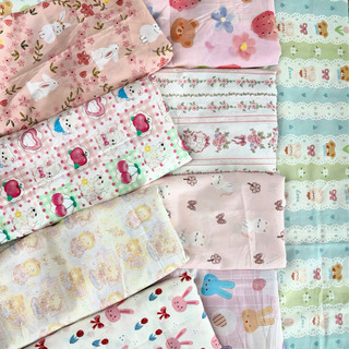 Vải Thô cotton hình động vật, búp bê - may quần áo bé gái, handmade, decor (dài 1m, khổ 1m45, vải cắt liền)