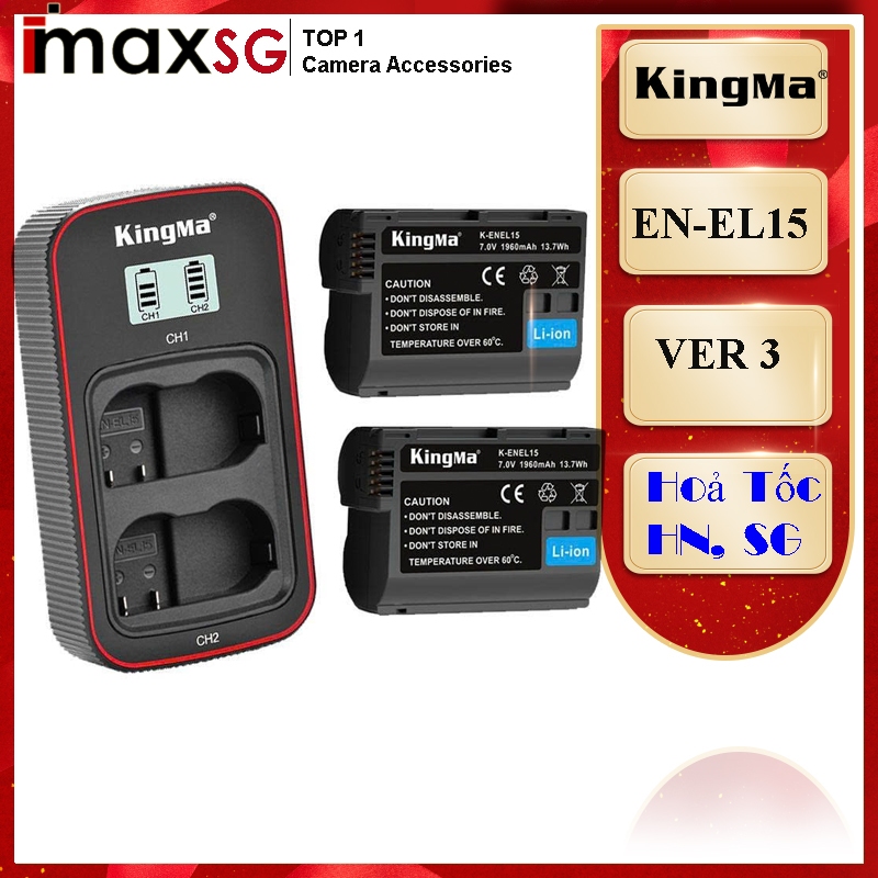 BỘ PIN SẠC ĐÔI KINGMA VER 4 FOR NIKON EN-EL15