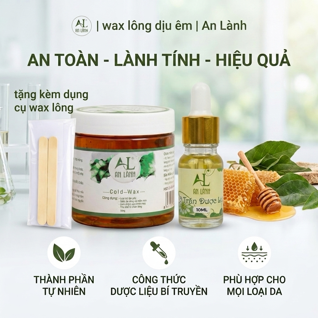(Mua 1 Tặng 1) Combo Triệt Lông Gồm: Sáp Wax Lông An Lành 350g Tặng Mỡ Trăn Nguyên Chất Hỗ Trợ Tẩy Lông An Lành Tại Nhà