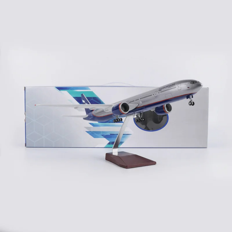 Mô hình máy bay Russia Aeroflot Boeing B777 có bánh xe kích thước 47cm no led MB47110