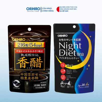 Viên uống hỗ trợ Giảm cân Orihiro an toàn ( Giấm đen + Trà 24 )