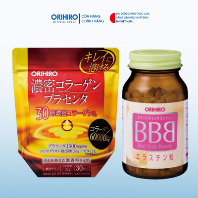 Viên uống hỗ trợ săn chắc v1 và đẹp da Orihiro ( BBB + Collagen 60000mg )