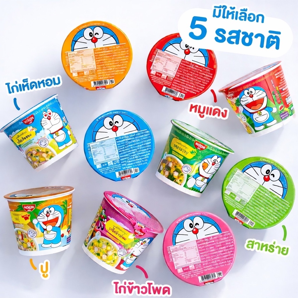 Lốc 6 Ly - Mì Doremon NISSIN Thái Lan- Nội Địa Thái - Cho Bé Và Người Lớn Nhiều Vị (40gr)