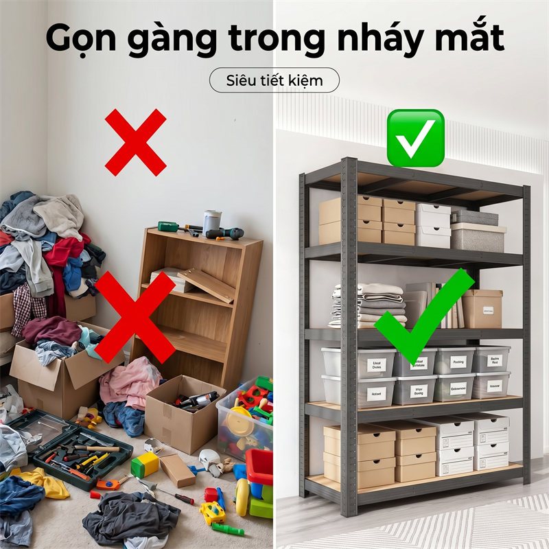BMZAR Kệ sắt v lỗ Điều chỉnh chiều cao linh hoạt Kệ để đồ đa năng Tiện dụng hữu ích Lắp đặt không cần vít | BigBuy360 - bigbuy360.vn