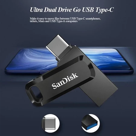Sandisk USB 3.2 OTG Ultra Dual Drive Go Type c-SDDDC3 64G-128G-256G-512GB-1TB ch í nh ã ng 400Mb/s | BigBuy360 - bigbuy360.vn