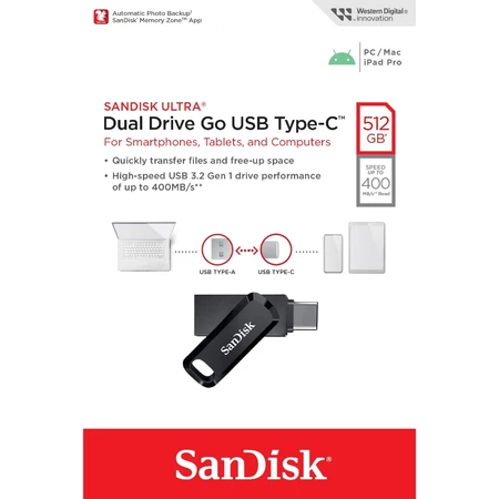 Sandisk USB 3.2 OTG Ultra Dual Drive Go Type c-SDDDC3 64G-128G-256G-512GB-1TB ch í nh ã ng 400Mb/s | BigBuy360 - bigbuy360.vn