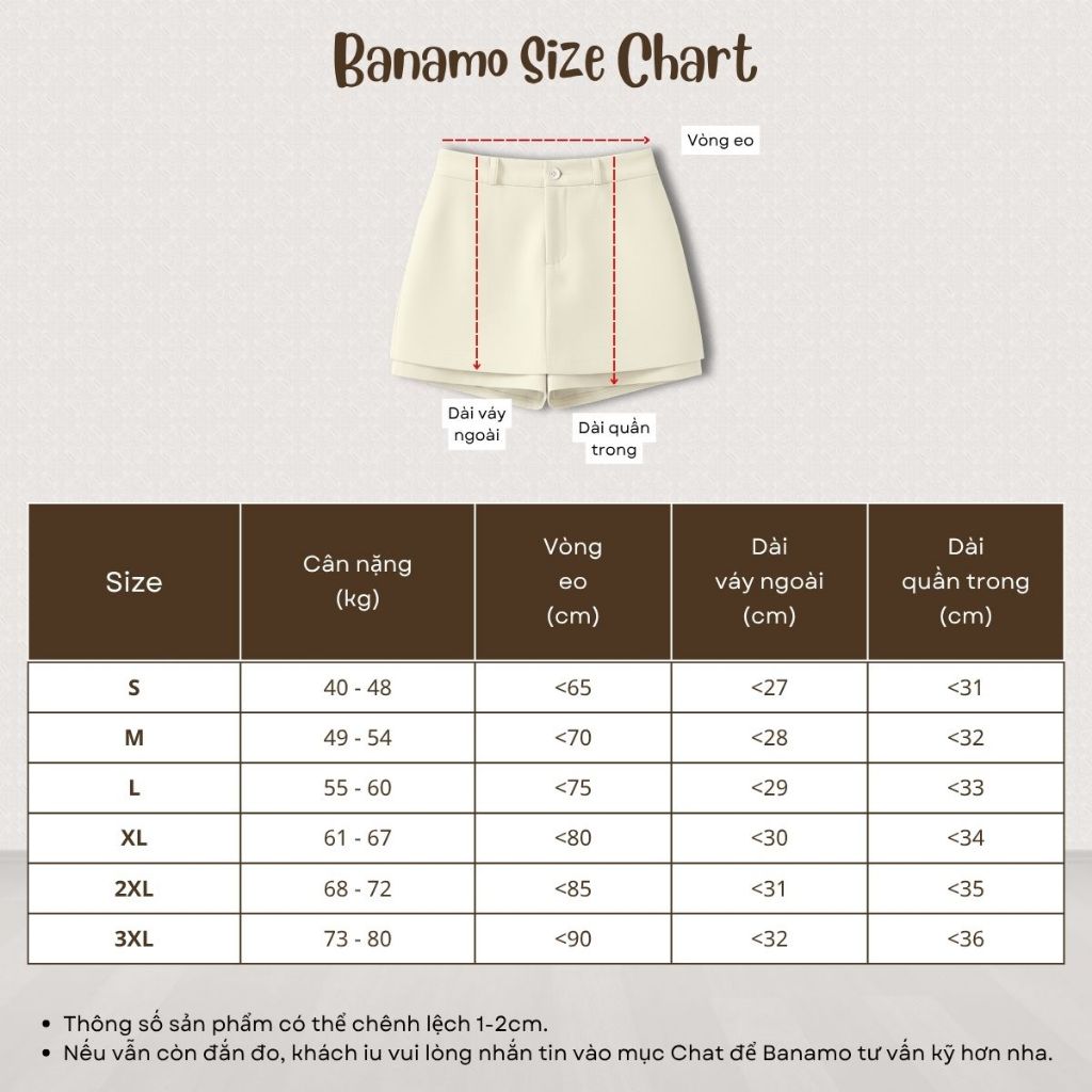 Quần váy nữ BIGSIZE Banamo Fashion chân váy ngắn chữ A cạp cao tôn dáng dễ phối đồ phong cách Hàn Quốc 594 | BigBuy360 - bigbuy360.vn