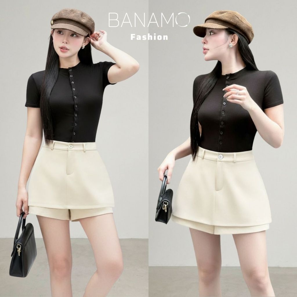 Quần váy nữ BIGSIZE Banamo Fashion chân váy ngắn chữ A cạp cao tôn dáng dễ phối đồ phong cách Hàn Quốc 594 | BigBuy360 - bigbuy360.vn