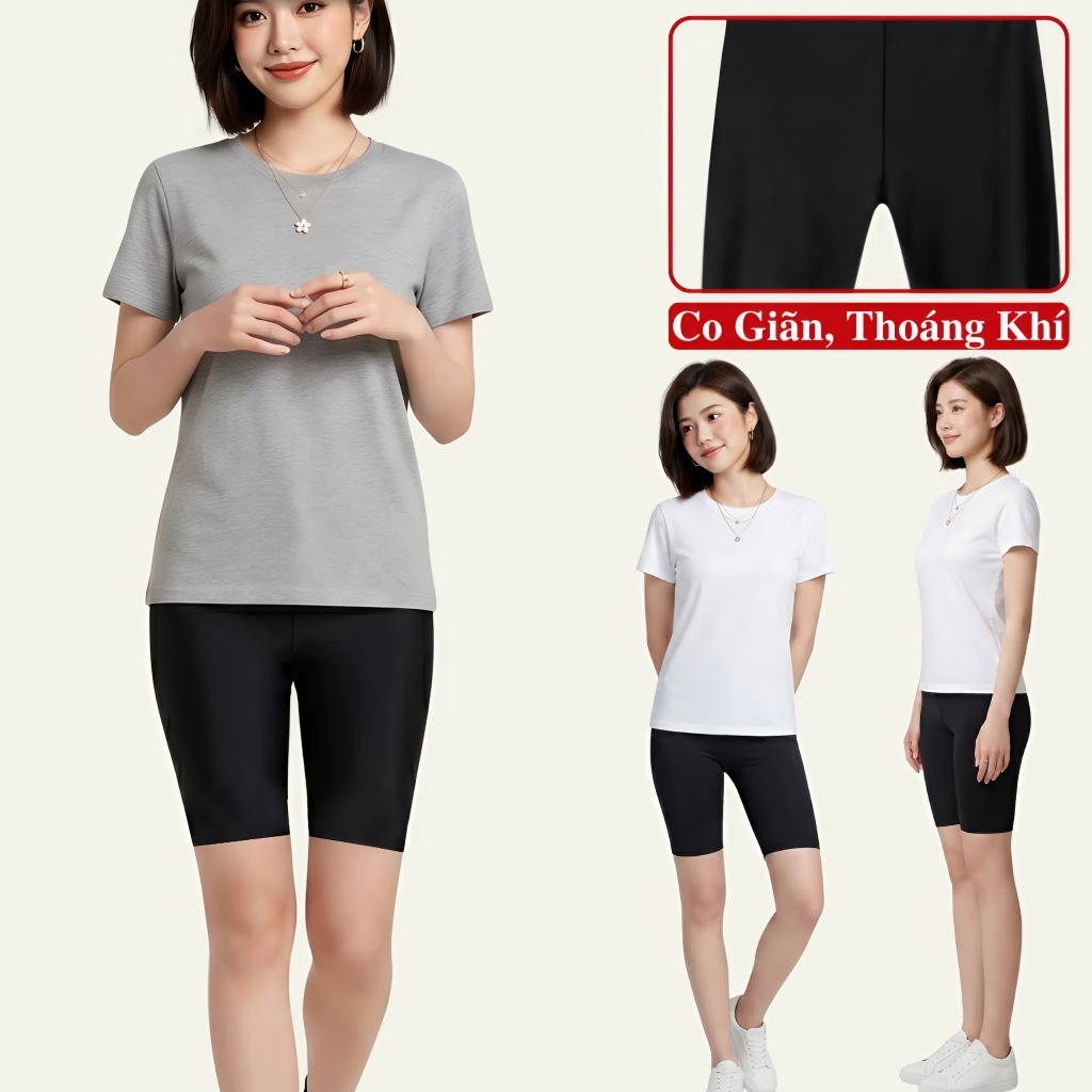 Quần Legging Đùi Nữ Lưng Cao Ôm Mông Madela Chất Vả Dày Dặn Co Giãn, Legging Lửng Ngắn Nữ Cạp Cao Ôm Body.