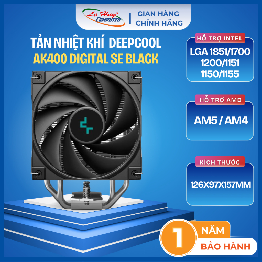 TẢN NHIỆT KHÍ CPU DEEPCOOL AK400 DIGITAL SE BLACK - Hàng Chính Hãng