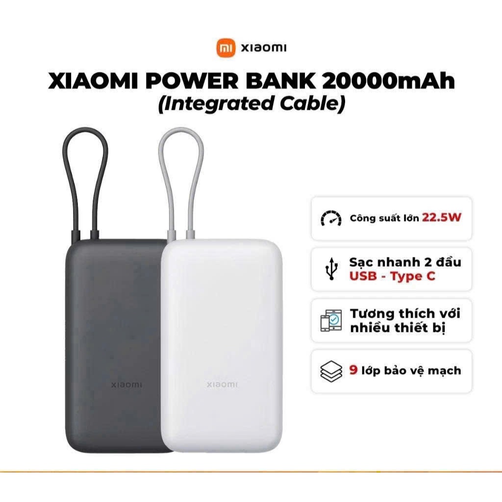 Pin dự phòng xiaomi 10000mAh - 20000mAh chính hãng sạc nhanh - Hàng Chính hãng