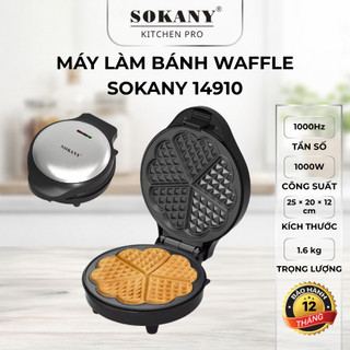 Máy làm bánh waffle công suất lớn máy làm bánh tổ ong Sokany 14910 1000W bảo hành 12 tháng